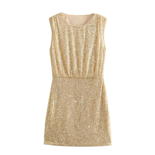 Vestido para mujer efecto aplicaciones luminosas - Sarynne