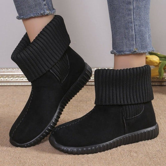 Botines para mujer estilo invernal con puño de punto - Pilar