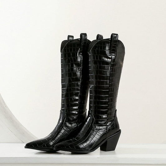 Botas altas para mujer de caña larga con tacón grueso - Kyvraen