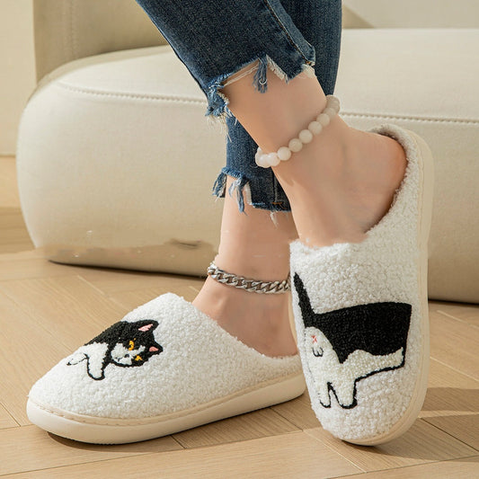 Pantuflas de invierno para mujer gato de algodón - Lira