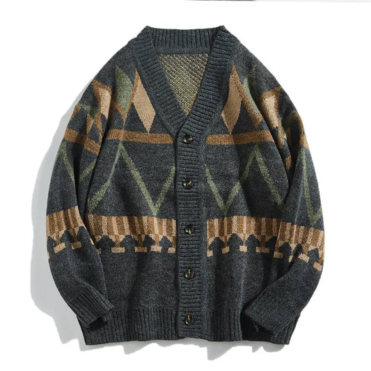 Cárdigan de punto con estampado geométrico - Alden