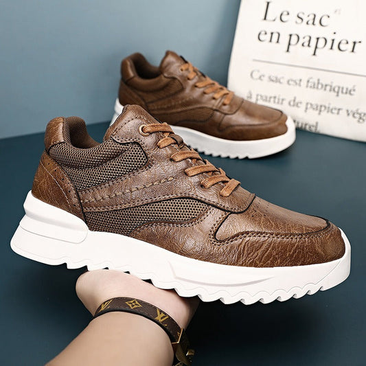Zapatillas deportivas hombre cuero sintético suela gruesa - Mateo