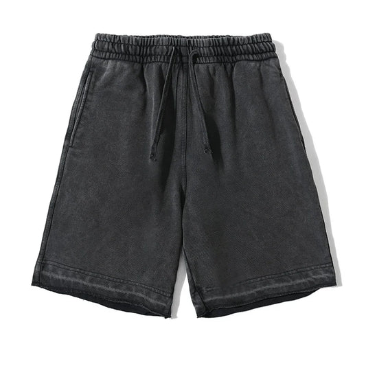 Pantalones cortos de algodón con lavado vintage para hombre