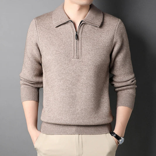 Jersey de punto con media cremallera para hombre - Lauro