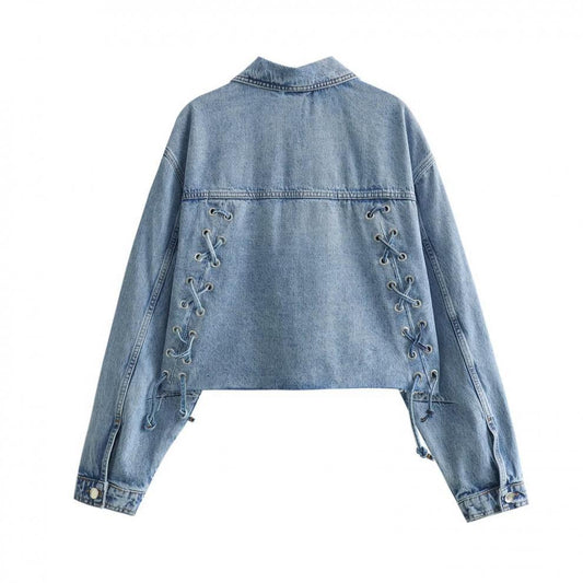 Joanne - Chaqueta vaquera para mujer con grandes bolsillos