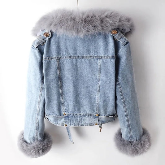 Chaqueta vaquera para mujer con ribete - Serene