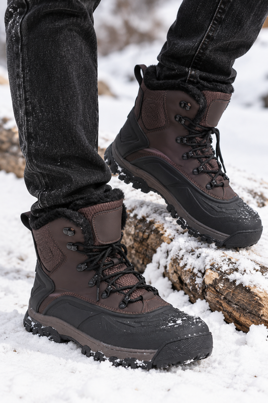 Botas nieve hombre caña alta cordones metálicos suela dentada - Vardek