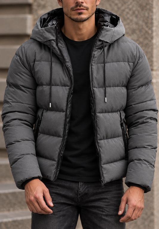 Chaqueta acolchada hombre regular fit capucha cremallera - Hakon