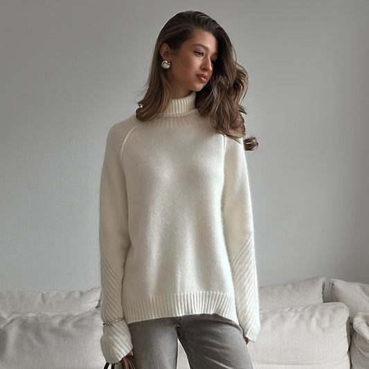 Sueter de punto para mujer de cuello alto - Amara