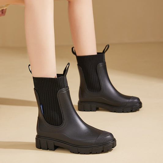 Botas de lluvia impermeables para mujer suela elevada funcional - Elske