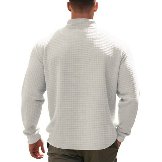 Jersey hombre cuello medio cremallera textura waffle - Taren