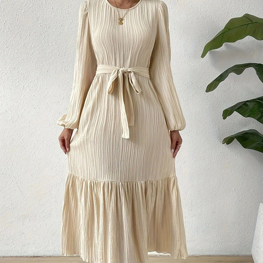 Vestido plisado manga larga - Althia