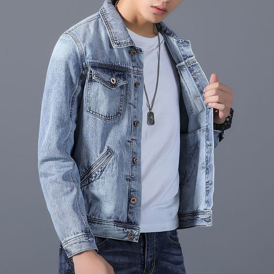 Chaqueta vaquera hombre clásica bolsillos frontales - Byron