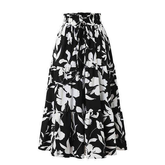 Falda midi para mujer de estampado floral diseño plisado - Camila