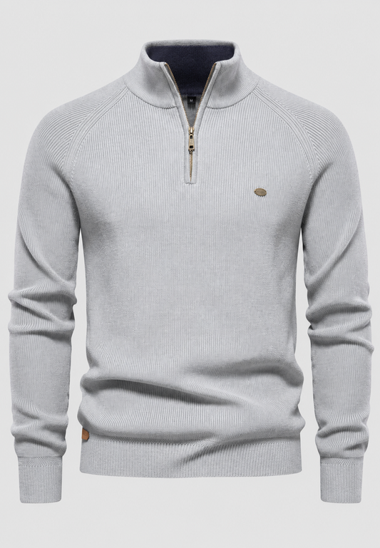 Jersey hombre media cremallera cuello alto manga raglán - Leif