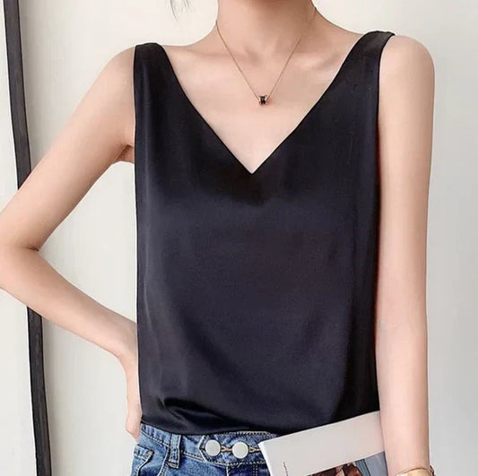 Nora - Top femenino suave como la seda, elegante y vaporoso