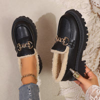 Mocasines para mujer con interior afelpado y suela robusta - Elira