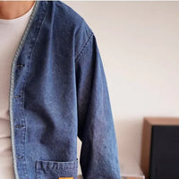 Chaqueta vaquera hombre cuello en V - Milo