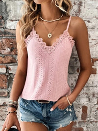 Susan - Camisa de mujer con cuello en V y encaje