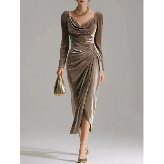 Vestido largo de terciopelo - Nareen