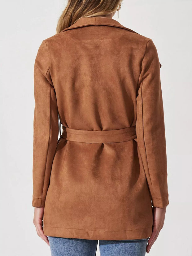 Chaqueta de ante suave con cuello amplio - Celinne