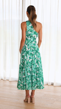 Cory - Vestido de un solo hombro con estampado floral