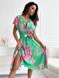 Vestido mujer estampado floral manga corta - Mirella