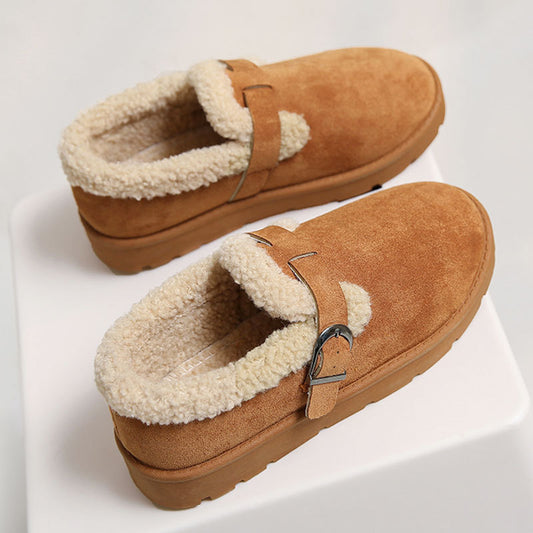 Zuecos de invierno para mujer en ante con hebilla ajustable - Linnea