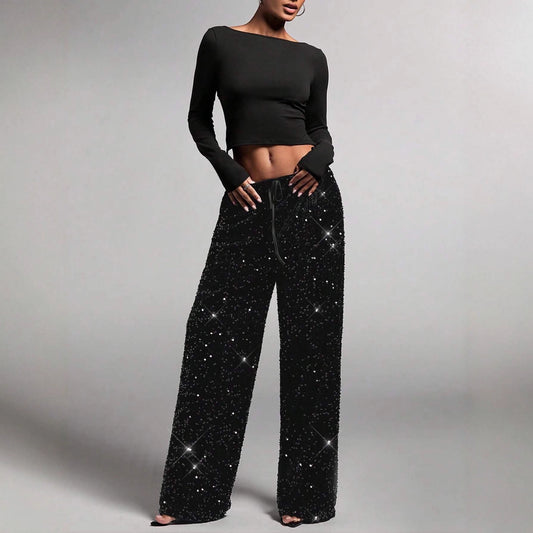 Pantalón para mujer efecto lentejuelas - Lyrane