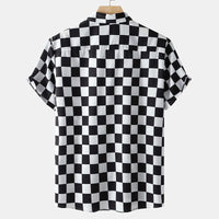Camisa de hombre de manga corta a cuadros para cualquier ocasión