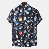 Camisa de manga corta para hombre con lunares y aspecto retro