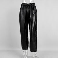 Pantalones para mujer de efecto piel con cordones en el bajo - Eirenne