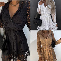 Hannah - Vestido camisero con lazada