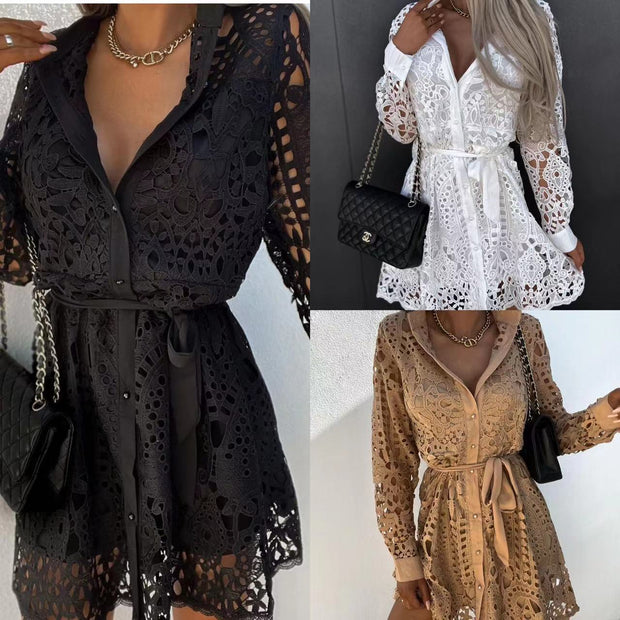 Hannah - Vestido camisero con lazada