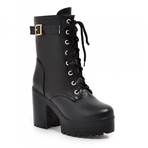 Uhsha - Botas con cordones y hebillas