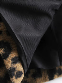 Abrigo de leopardo para mujer de corte recto con solapas - Frida