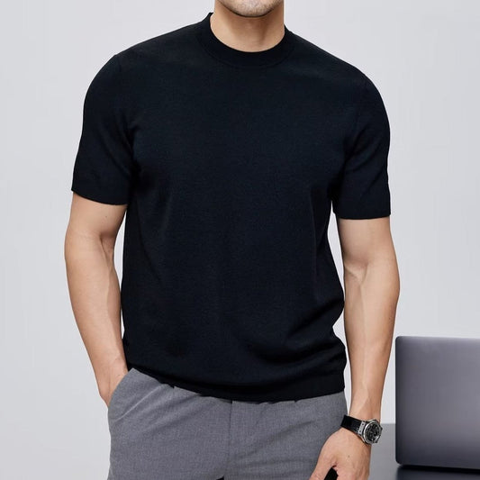 Camiseta para hombre de algodón mercerizado cuello redondo estilo minimalista - Hugo
