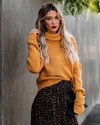 Sueter de punto para mujer de cuello alto - Aurelia