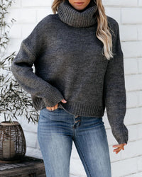 Sueter de punto para mujer de cuello alto - Aurelia