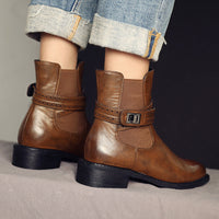Botines de tacon grueso con hebilla - Elina