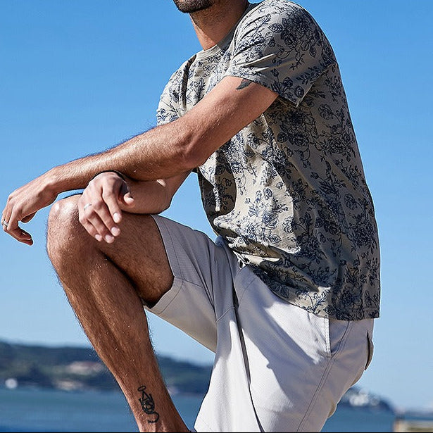 Camiseta hombre estampado floral ajuste regular - Mauro