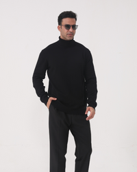 Jersey hombre cuello alto punto liso manga larga - Aldren
