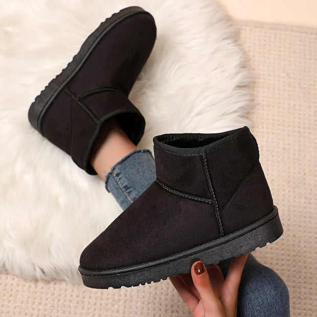 Botines de invierno para mujer en ante con forro de pelo - Lety