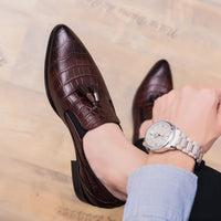 Mocasines de hombre de cuero elegante con borlas - Dominik
