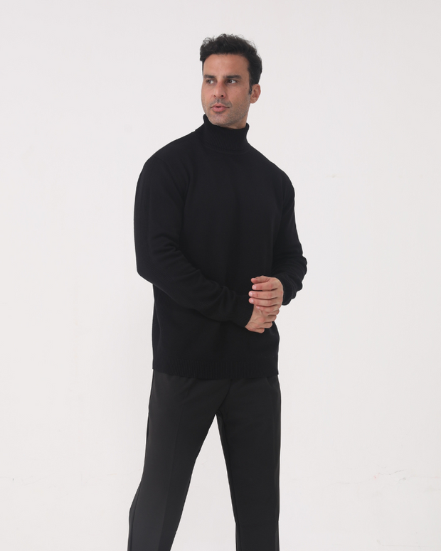 Jersey hombre cuello alto punto liso manga larga - Aldren
