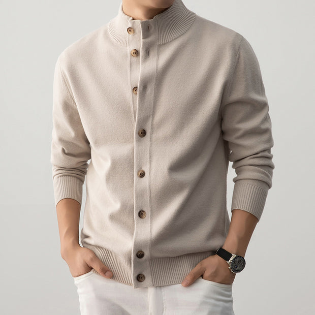 Cárdigan grueso de cuello alto para hombre - Silah