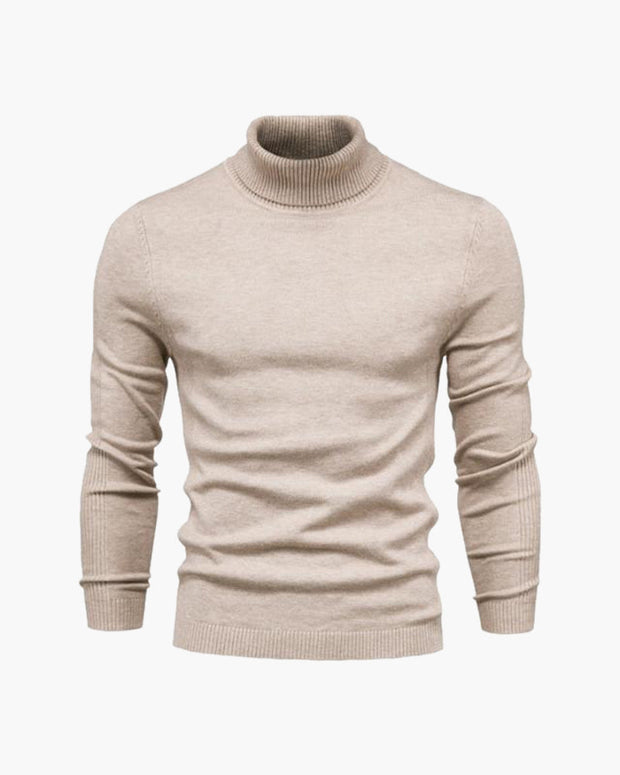 Jersey hombre cuello alto punto liso manga larga - Aldren