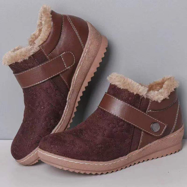 Botines de invierno para mujer con forro de pelo y cierre ajustable - Zayda