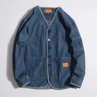 Chaqueta vaquera hombre cuello en V - Milo