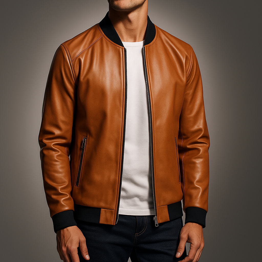 Chaqueta bomber para hombre en piel - Darel
